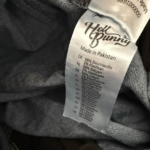 Hell Bunny Women's Bib Overalls Jeans Small Blue Stretch - Picture 4 of 16